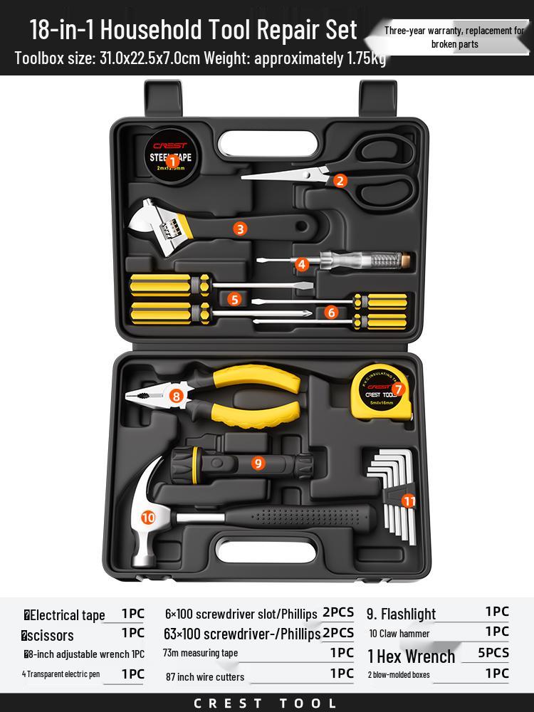 Complete Household Tool Set: Wrenches, Screwdrivers, Pliers, and More