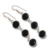 Piatră prețioasă Spinel Negru Natural Bijuterie din Argint Sterling 925 Cercei 2,40" AEE-11253