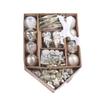 2 Pack Xmas Ball Ornaments Set PS Plated Stars Snowman Snowflakes Xmas Tree Hanging Decorative Balls for Home White and