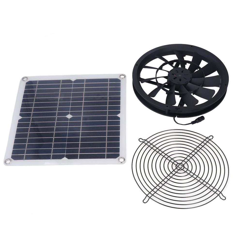 5V 10W Solar Panel Powered Fan Quite Operation Exhaust Ventilator Fan for Greenhouse RV Camping