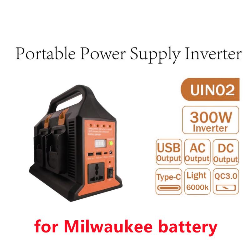 

300 Вт наружный синусоидальный инвертор для аккумулятора Makita/Milwaukee в переменный ток 110 В/220 В USB PD3.0 Tpye-C Power Bank конвертер со светодиодной подсветкой