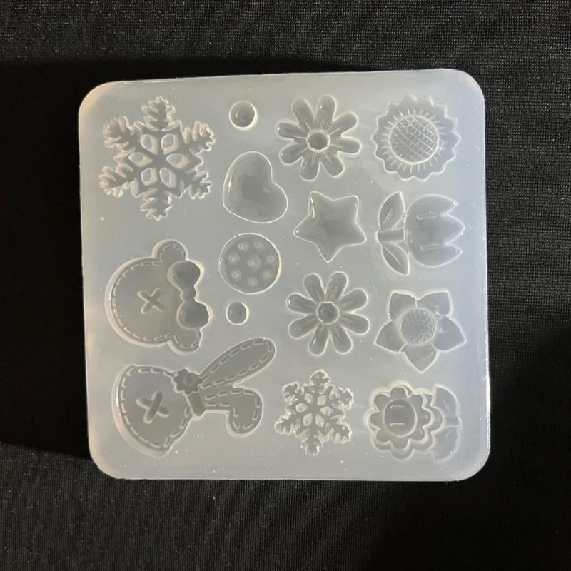 Flower Heart Charm Silicone Mold for DIY Necklace Jewelry Making Keychain Ornaments Handmade Butterfly Pendant Resin