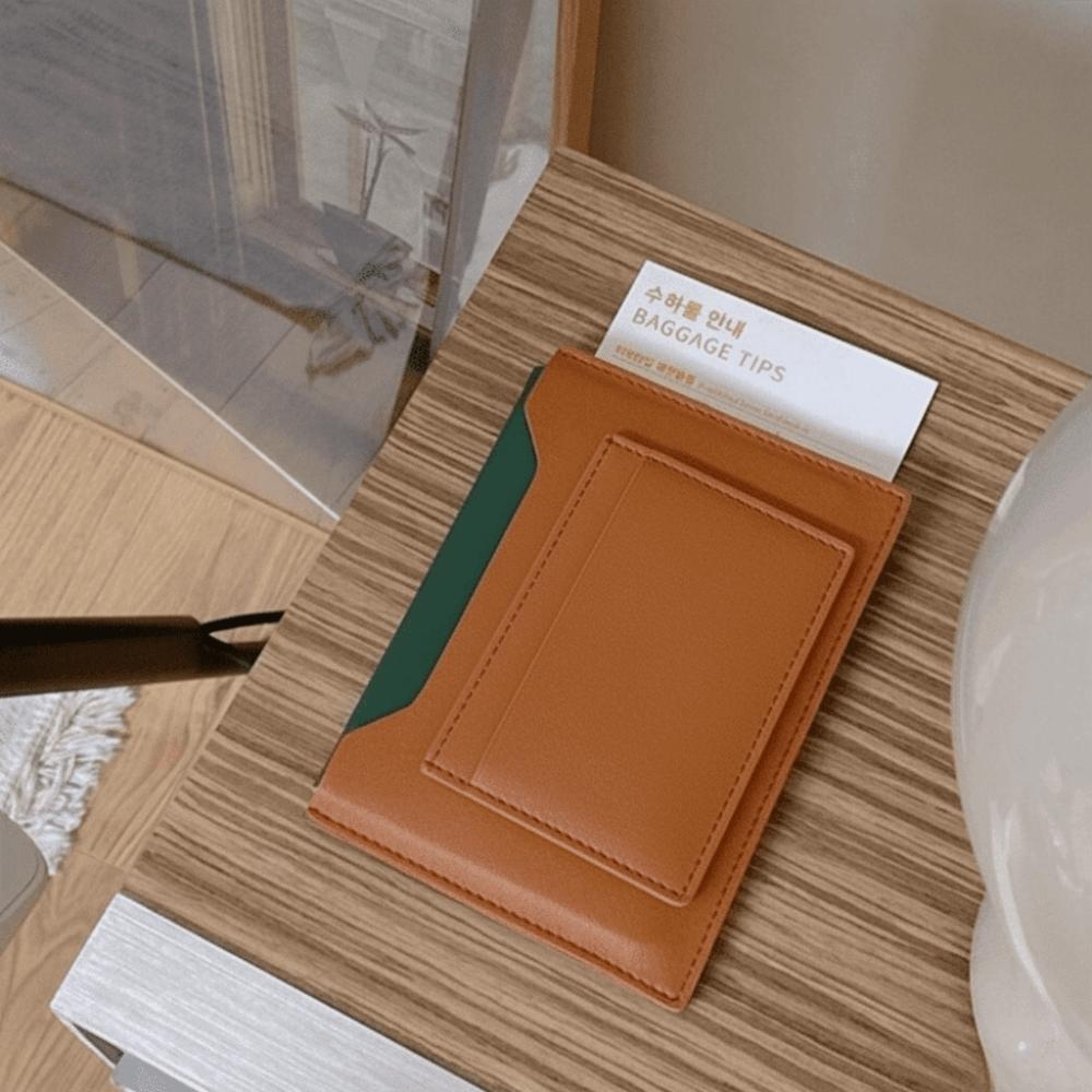 Multifunctional Passport Cover Solid Color Ticket Folder Simple Card Holder Male