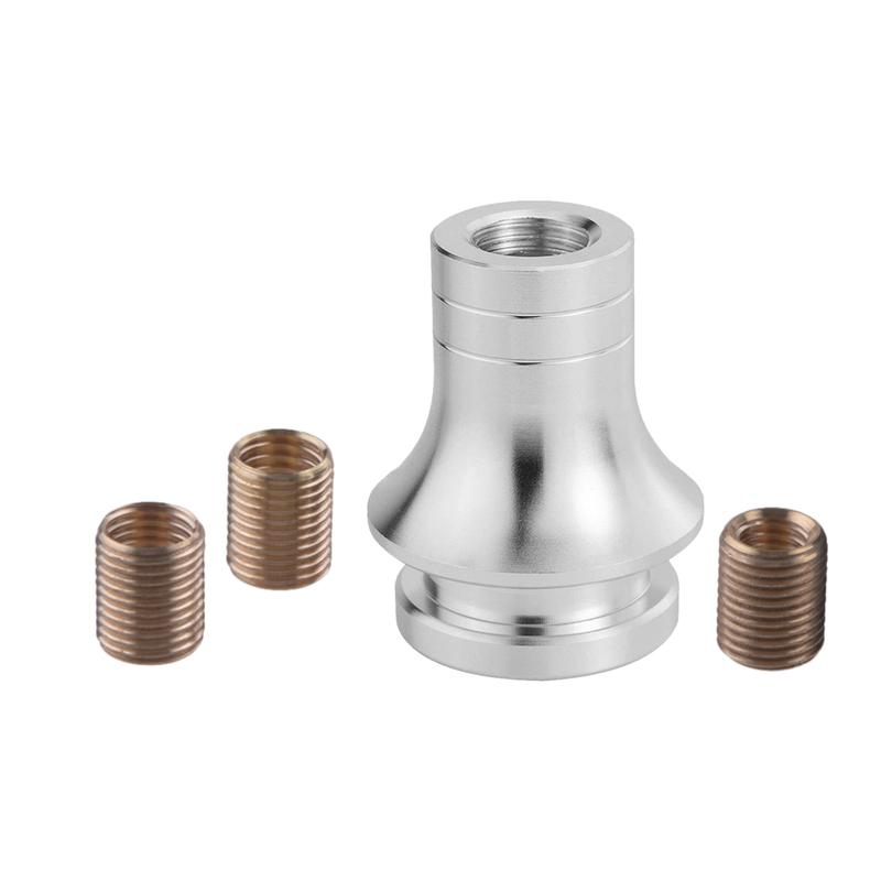 

Universal M12x1.25 Thread Manual Gear Shifter Shift Knob Boot Retainer with 3 Adapters Silver Aluminum Alloy