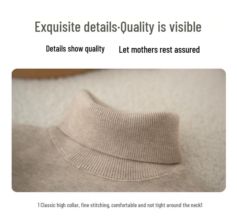 2025 Kinder Wollrollkragenpullover - Jungen Koreanischer Stil Einfarbiger Pullover Strickware