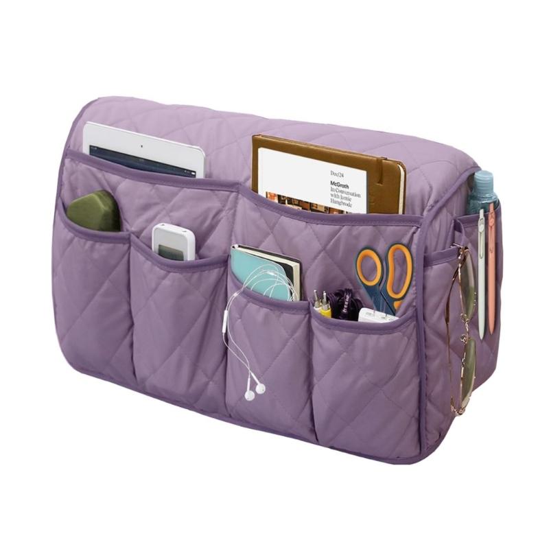 Couch Arm Hanging Bag Soft Textured 5 Stylish Space Saving Home Storage Solution фиолетовый