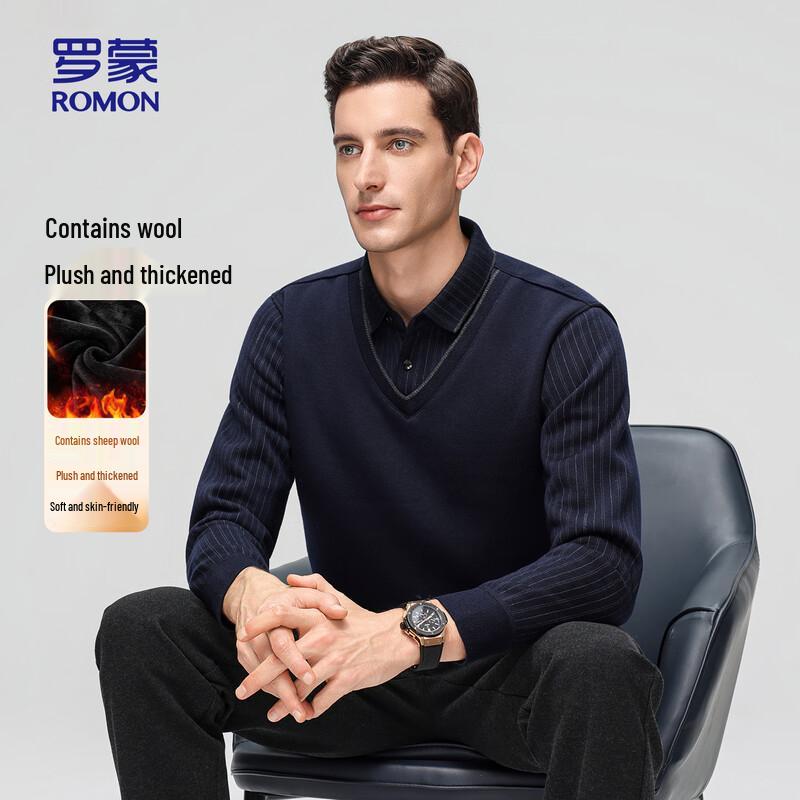 

ROMON Men s Fleece-Lined Wool Blend Pullover 2XL