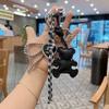 Yogodlns Fashionable Bear Leather Rope Keychain Y2K Bag Pendant Ornaments Mobile Phone Lanyard Gifts Bag Accessories