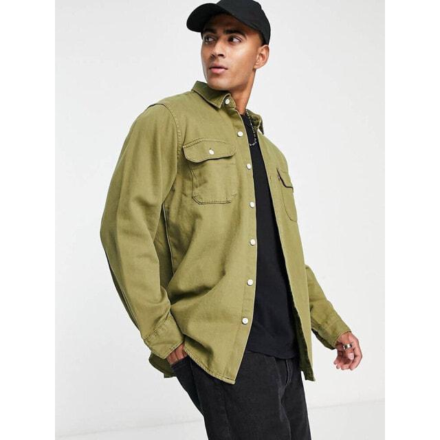 

Зеленая однотонная рубашка с длинным рукавом Levi s