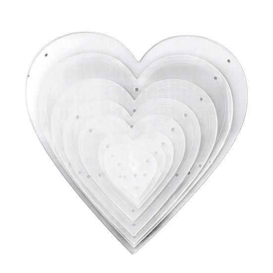 8Pcs Heart Shaped Sewing Template Multi Size Quilting Stencils Thick Acrylic Quilting Patterns Templates for Sewing Crafts Supplies
