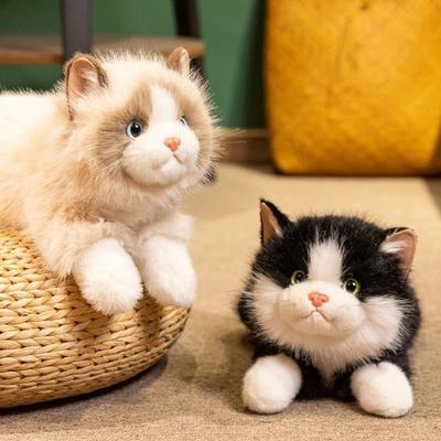 Niedliche weiche Simulationskatzen-Plüschtiere, flauschige, sprechende, realistische Katzenpuppe, simuliertes Kätzchen-Modell, Heimdekoration