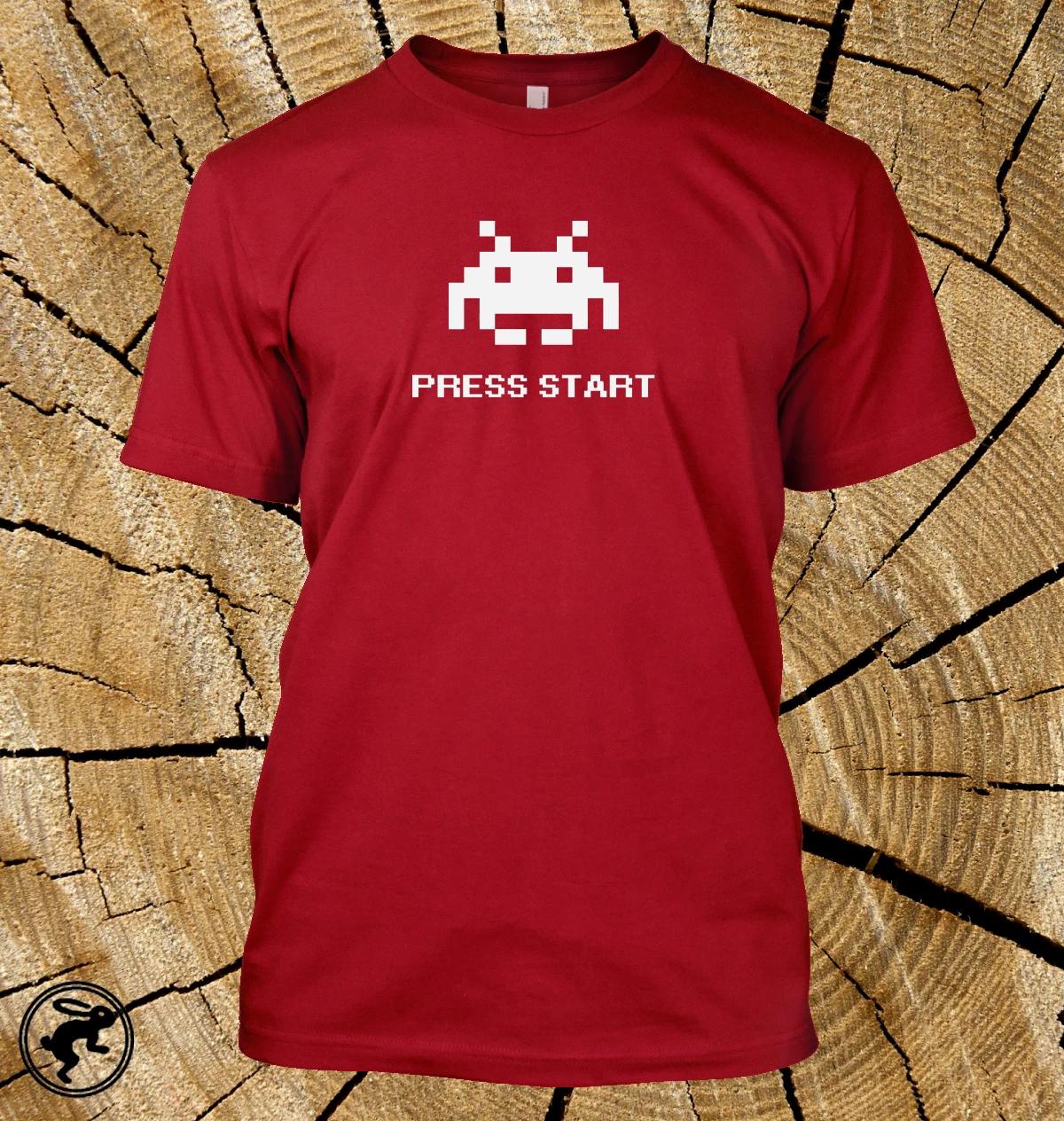 SPACE INVADER Press Start T Shirt Retro Gaming Tee XS