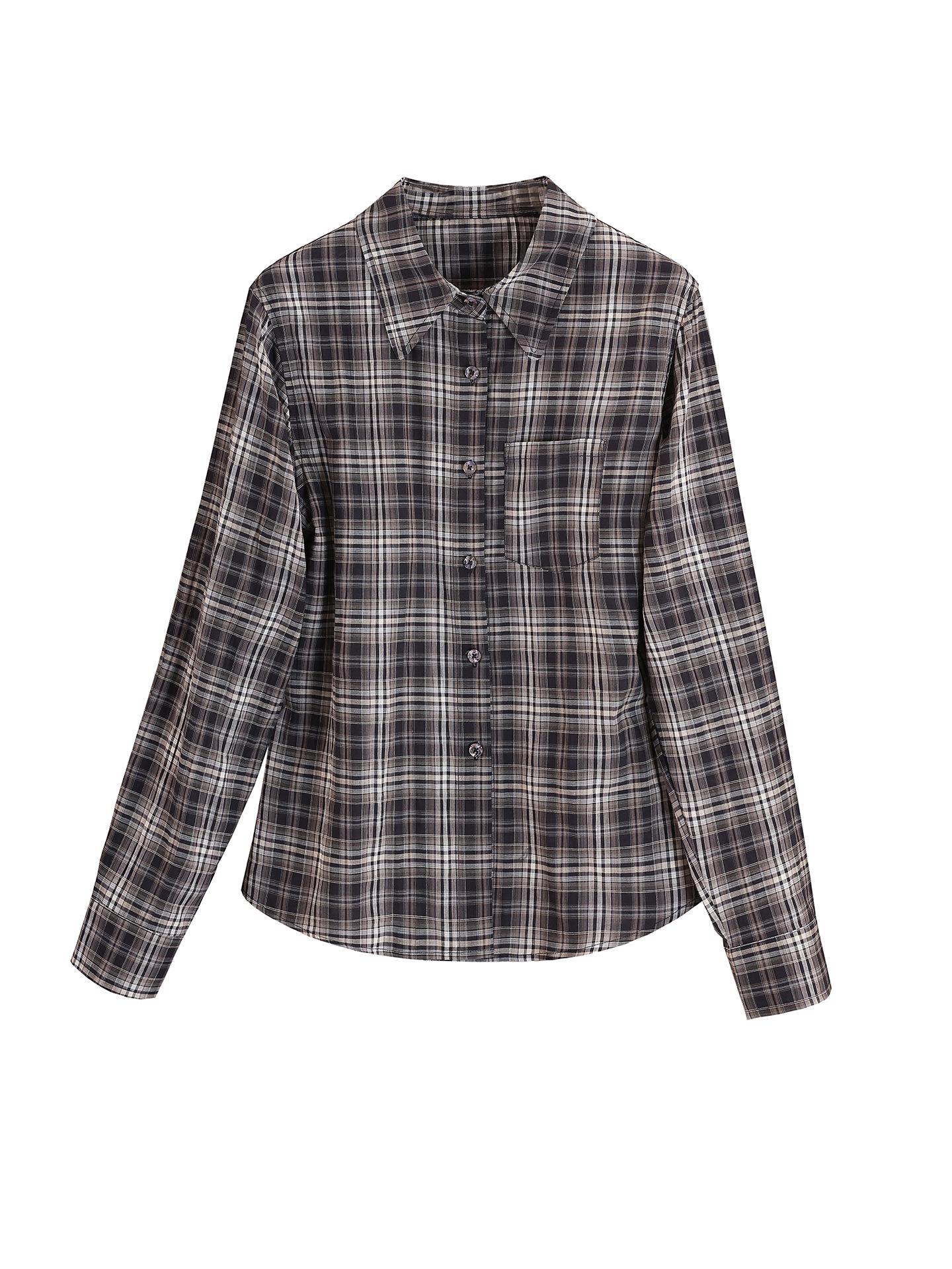 

Women s Classic Blue & Black Plaid Shirt - 100% Cotton, Regular Shoulder (MD6273) Small синий