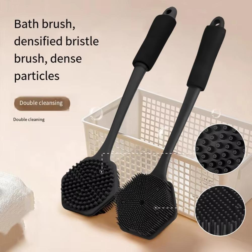 Double Sided Bathing Brush Anti Slip Back Scrubber Portable Silicone Shower Brush  Personal Care
