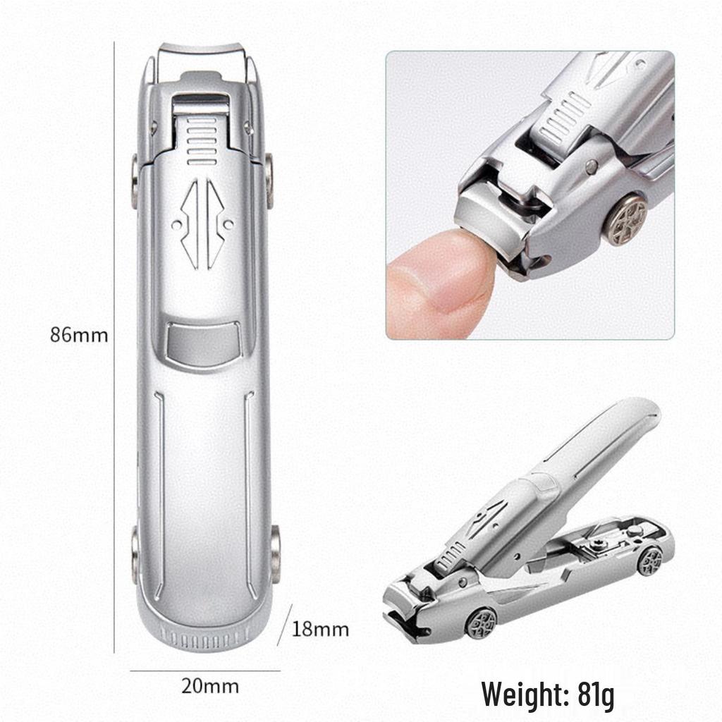 Stainless Steel Clippers with Anti-Splash Design & Multi-Purpose Phone Holder