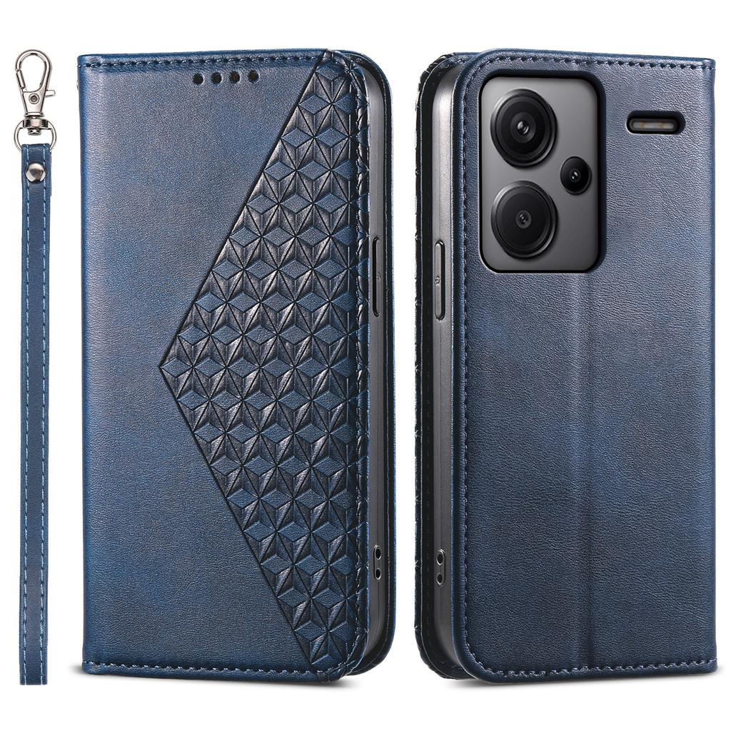 For Xiaomi Redmi Note 13 Pro+ 5G Leather Case Wallet Flip Cover Rhombus Pattern