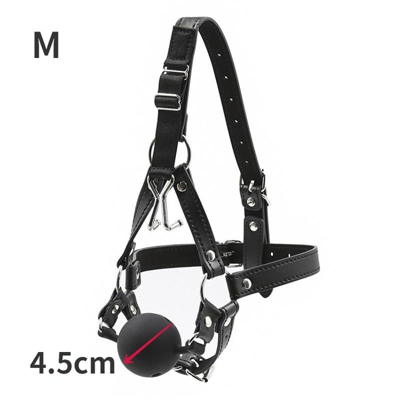 Mouth Gag Ball and Nose Hook for Fetish Role Play Bdsm Bondage Harness Strap Head Belts with Silicone Hollow Sex Toys Adult Game