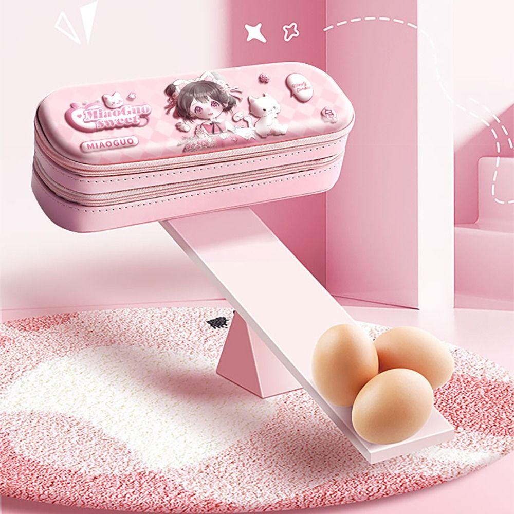 Double Layer Pen Box Capyabra Stationery Organizer Cartoon Pen Bag Students