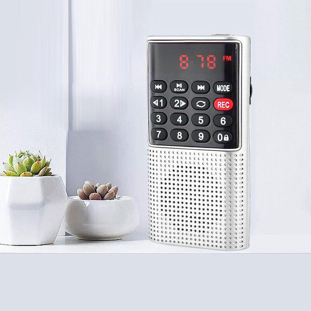 Mini Portable Pocket FM Radio Number key Handheld MP3 Walkman Radios with Recorder Rechargeable Battery For Walkman Go Hiking