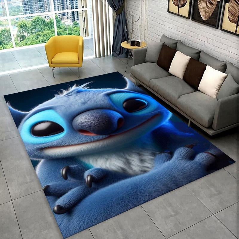 Cute S-Stitch Cartoon Non-Slip Area Rug for Living Room,Bedroom,Playroom,Soft Carpet Floor Mat Home Decor Rug Kids Room Gift