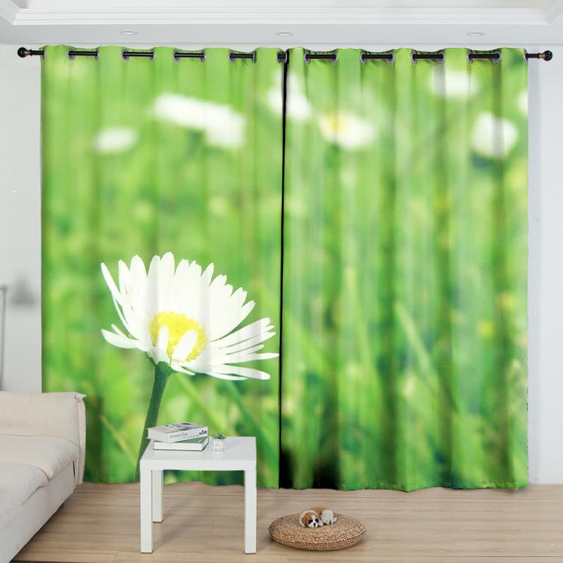 

2Panels Batural Beauty Semi-blackout Printed Curtain Panels Grommet Top Custom Bed Chamber Living Room Blinds Window cortinas rideaux 2x60Wx50H(CM)&Grommet Top