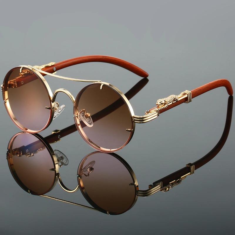 Classic Round Shape Sunglasses Men Stylish Double Bridge Multicolor Shades Women Classic Style Stylishy Luxury Design Sun Glasses