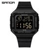 Sanda Retro Square Sporty Multifunction Waterproof Youth Electronic Watch