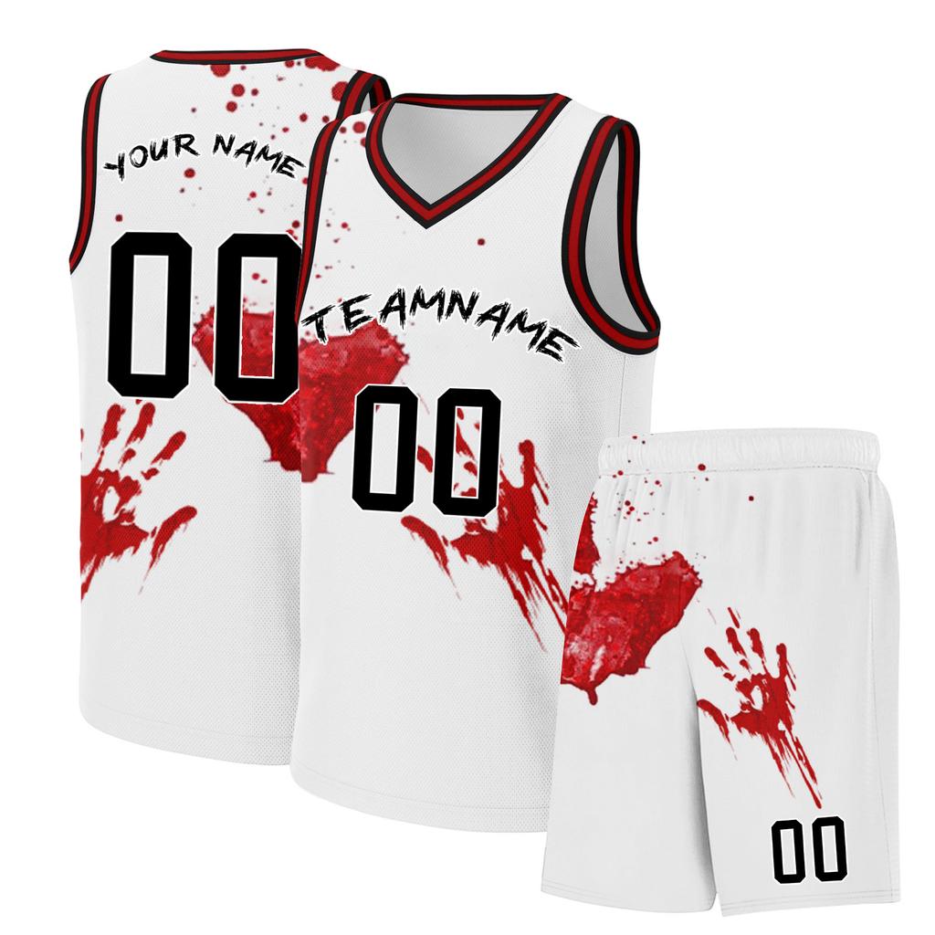 Men's Halloween Basketball Set - DIY Custom Two Piece Sportswear for Costume Party