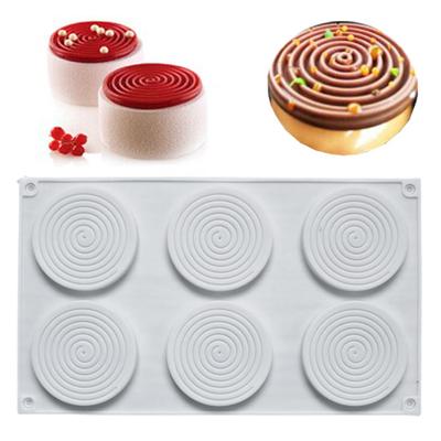 Stampo per torta riutilizzato, facile da rilasciare, morbido per uso alimentare, per cuocere il ghiaccio, stampo per biscotti in silicone a sei gravità, strumenti da forno
