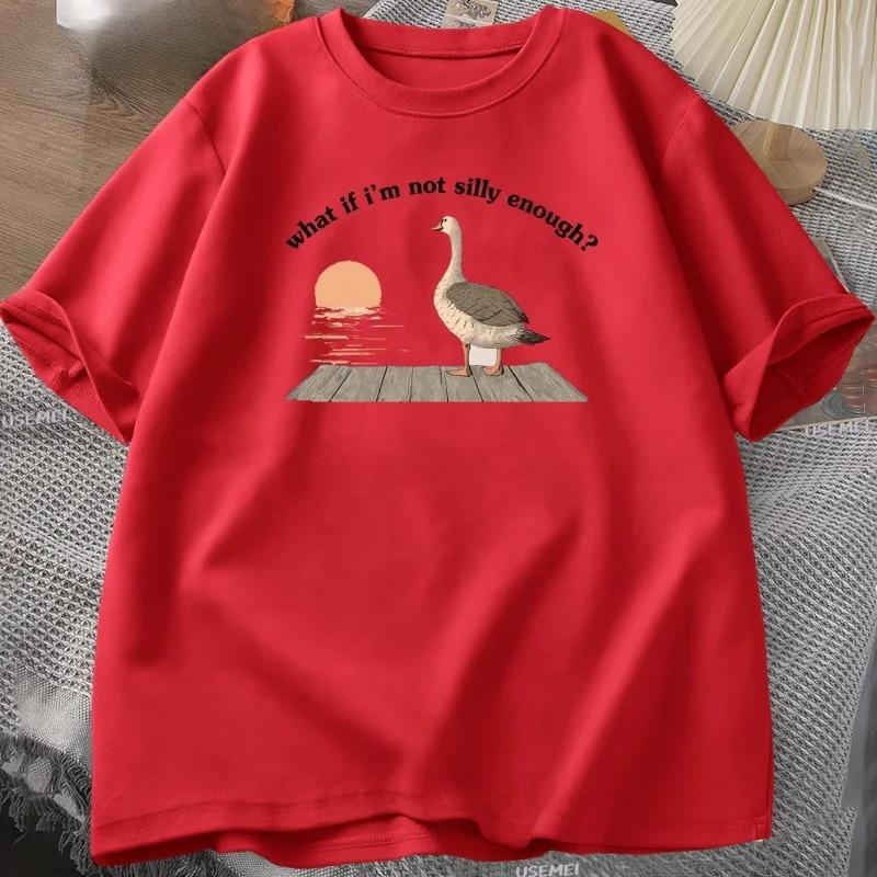 Funny Goose T-Shirt Duck Tshirt Trending Tee Print T-Shirt Casual Short Sleeve O-Neck Tshirt Vintage Clothing Tee Loose Clothing