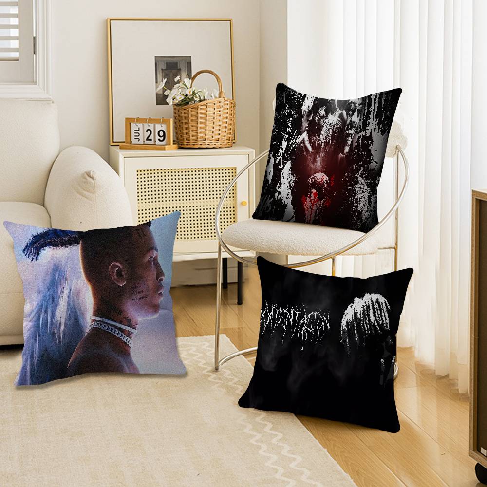 XXX-Tentacion Rock Rapper Pillow Covers Cartoon Sofa Decorative Home Double-sided Printing Short Plush Cute Cushion Cover
