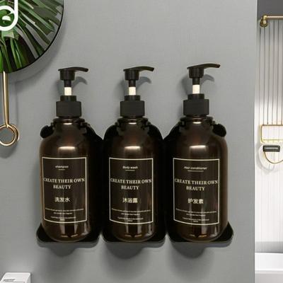 Hand Press Wall Mounted Soap Dispenser Lock Clear/Brown Bath Lotion Container With Labels Leak-Proof Empty Pump Bottle Travel