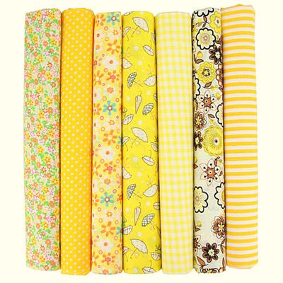 7Pcs/Set DIY Bright-colored Patchwork Cloth Cotton Beautiful Flower Pattern Sewing Cloth