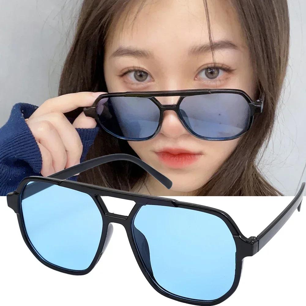 Vintage Übergroße Sonnenbrille Damen Retro Marke Großer Rahmen Sonnenbrille Weiblich Schwarz Gelb Ins Style Eckige Brille Oculos De Sol