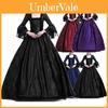 Lussuoso Abito Medievale da Donna Maria Antonietta con Maniche Lunghe Stile Vittoriano