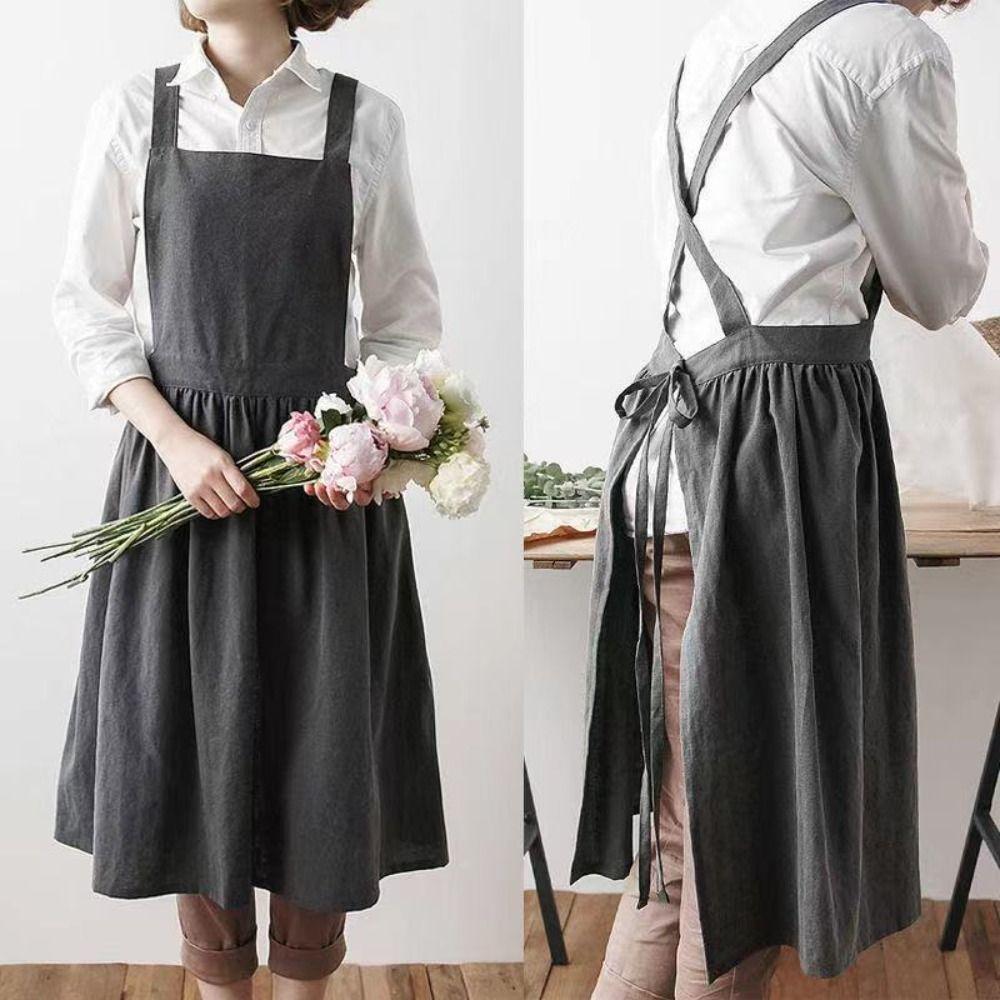 Korean style Florist Apron Nordic Kitchen Apron Simple Linen Aprons