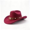 Popular bull head jazz hat new western cowboy hat with windbreak rope hat felt hat outdoor sun protection hat