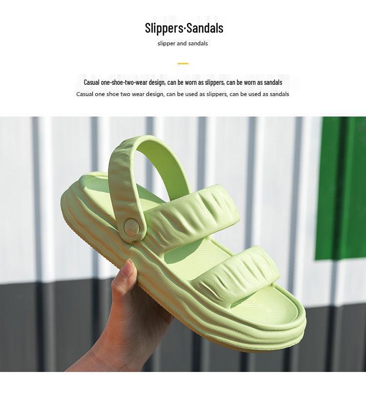 Dámské univerzální luxusní plážové pantofle vysoké hodnoty – Trendy, protiskluzové, pro venkovní nošení, design celebrit ve dvojím stylu