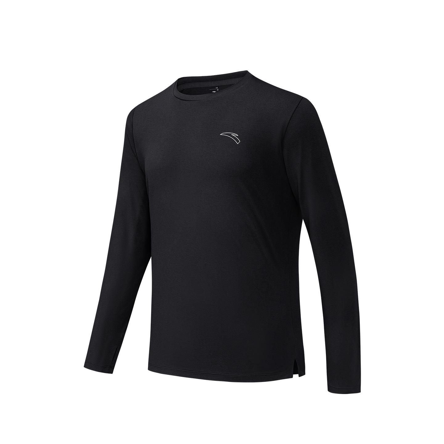 

Anta Running Series Long Sleeve Knitted Shirt Autumn 2026 Long T-Shirt Men tops Basic-Black Gray 952635406-2 XS