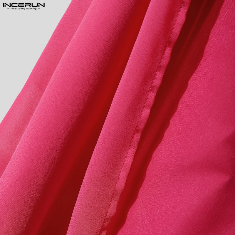 INCERUN Men's Zip-up High Waist Double Layers Mesh Patchwork Casual Long Pants Trousers