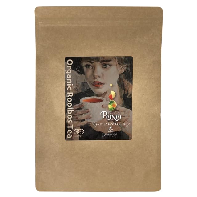 

PONO Organic Rooibos x 30 Tea Organic JAS Cold Brew or Boiled Tea, 3.5g Bags, Certified, Caffeine-Free,