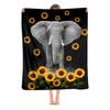 Elephant Print Flannel Blanket Sofa Bedroom Decorative Blanket Office Lunch Break Blanket