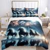 3pcs Anime Horse Fireworks Bedding Set - Includes One Quilt Cover and Two Pillowcases (No Core) - Home Decor Gift for Bedroom and Guest Room