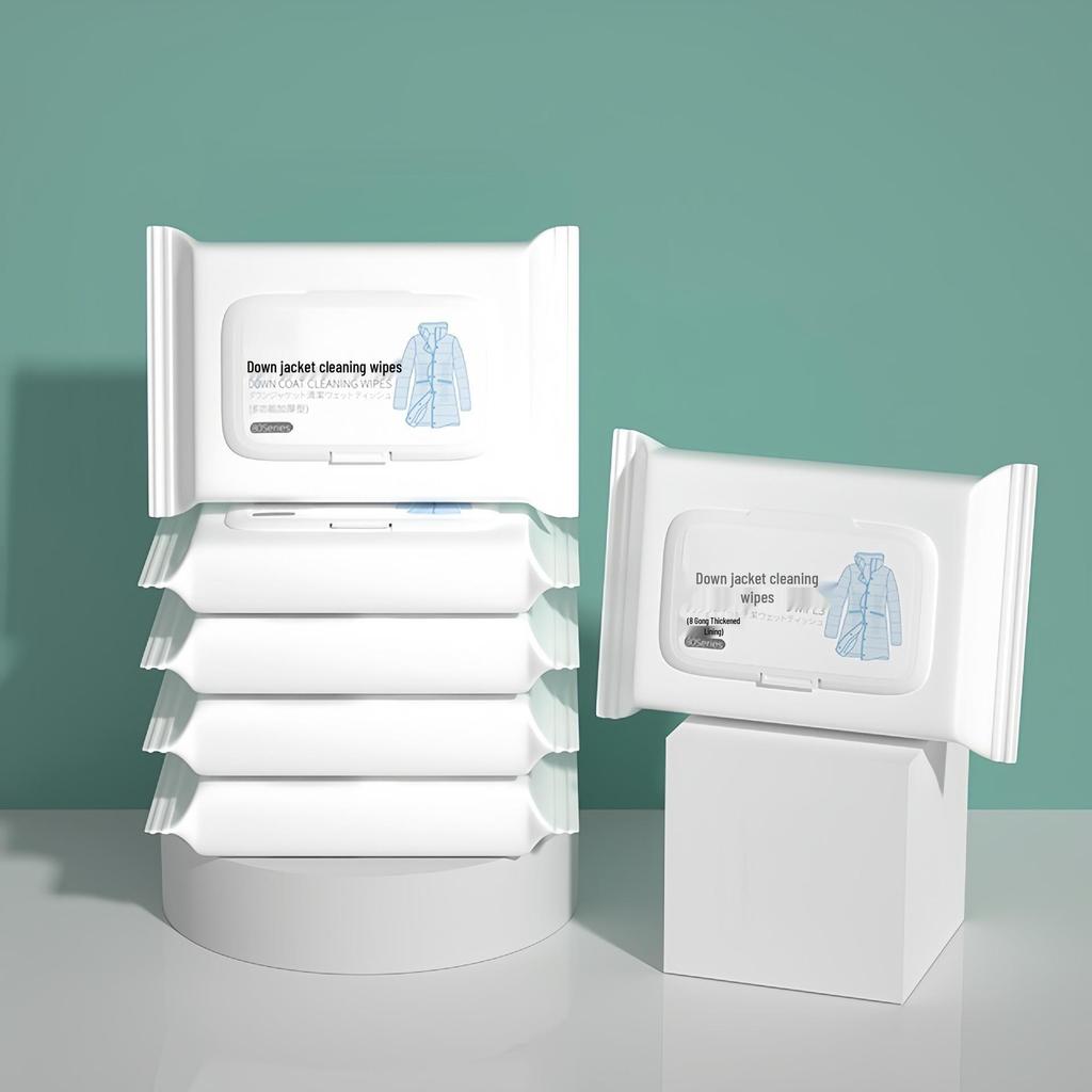 Waterless Washable Down Jacket Cleaning Wipes - Strong Stain Removal, Residue-Free, Fabric-Safe Clothing Cleaner