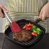 Antihaft-Silikon Steakzange Edelstahl Kuchen Brot Zange Salat Servierzange Lebensmittelzange Rutschfest Grillen Kochen Klammer BBQ Werkzeug