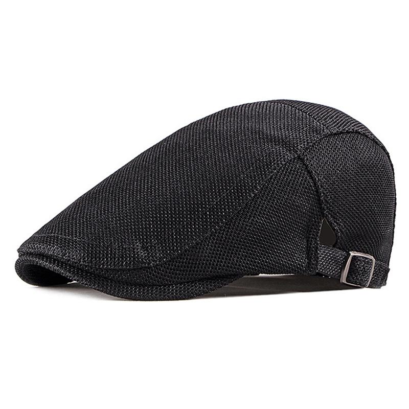 Frühling Sommer Herren Netz Newsboy Caps Lässig Atmungsaktiv Outdoor Retro Barett Mütze Golfmütze Mode Einfarbig Flache Kappen Damen