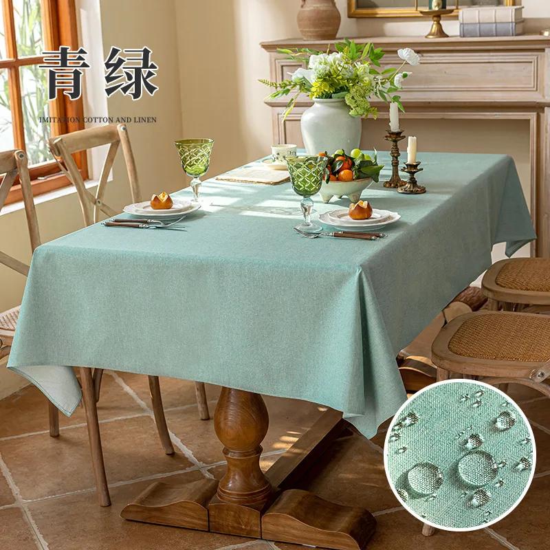 

New tablecloth straight-edge version tablecloth household imitation cotton and linen dining table cloth 140x140cm 1pcs