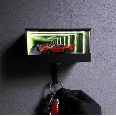 Infinity LED držák na klíče do garáže Nástěnný držák na klíče od auta Organizér Zrcadlový Svítící Háček na klíče do garáže Věšák Domácí dekorace