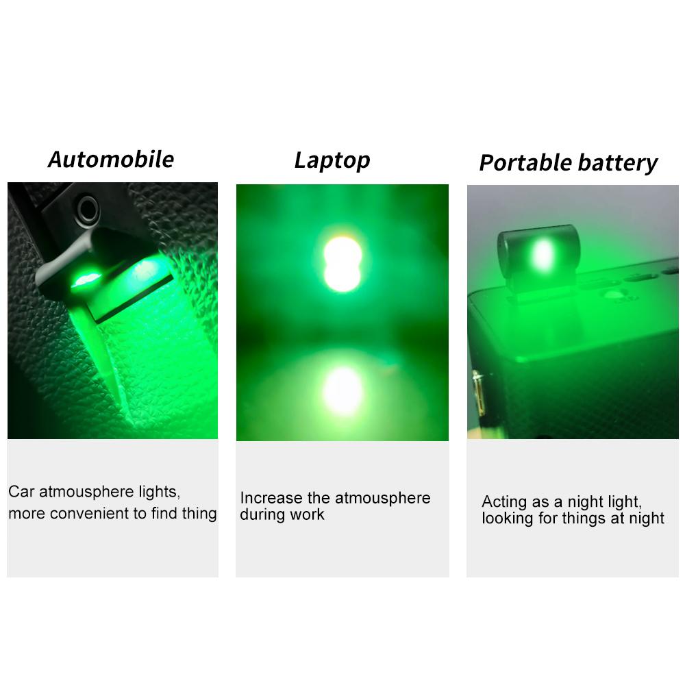 1Pc Car Mini USB LED Atmosphere Lights Car Interior Neon Decorative Lamp Emergency Lighting Universal PC Portable Plug Play