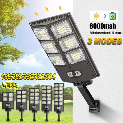 Solar-Straßenleuchte für den Außenbereich 504/336/240/252 LEDs Hohe Leistung mit Sensor Fernbedienung Wand-Flutlicht für Hof Garage Garten